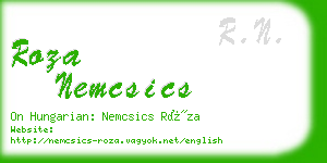 roza nemcsics business card